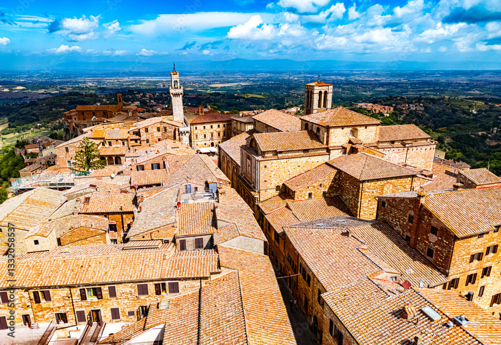 Fototapeta premium Aerial view of Montepulciano,Tuscany, Italy