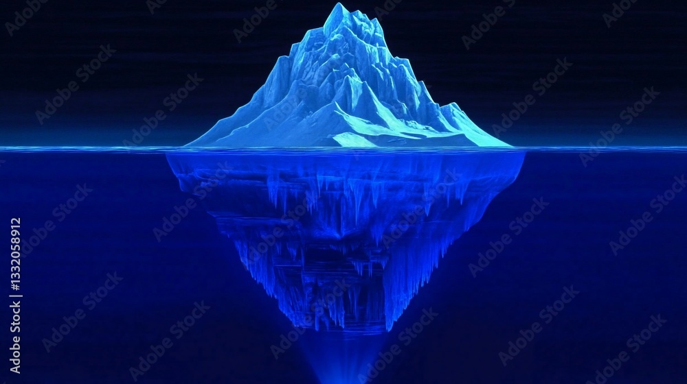 Obraz premium Iceberg Underwater Hidden Portion