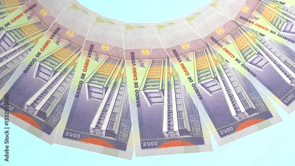 Extravagant Looping Design 2500 Escudo Curency of Cape Verde