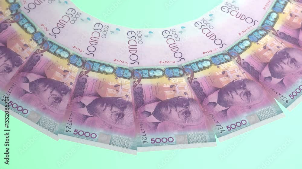Extravagant Looping Design 5000 Escudo Curency of Cape Verde