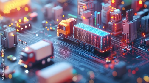Autonomous Truck Delivers Cargo on Digital Circuit Board