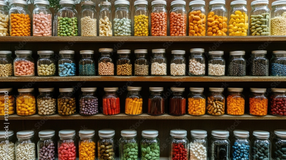 custom made wallpaper toronto digitalAssortment of colorful seeds stored in glass jars on shelves