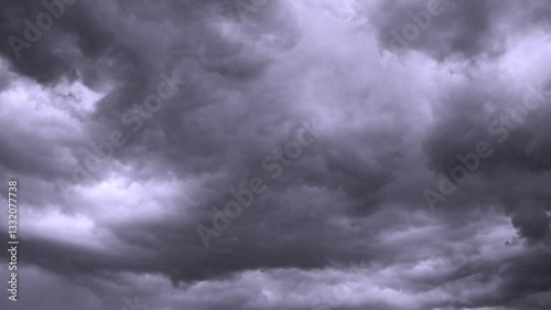 Lightning flashes in the sky. Thunder in the night sky