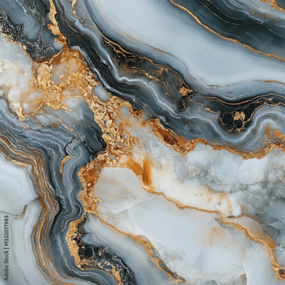 Elegant marble texture with gold and gray veins in natural stone pattern Elegant marble texture with gold and gray veins in natural stone pattern