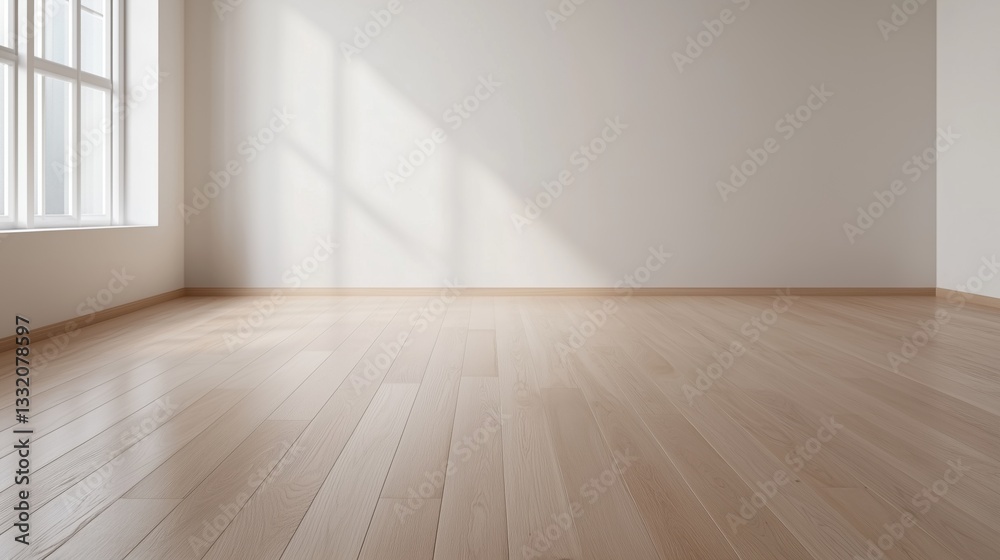 an empty room with a window, letting in natural light, and a polished wooden floor an empty room with a window, letting in natural light, and a polished wooden floor