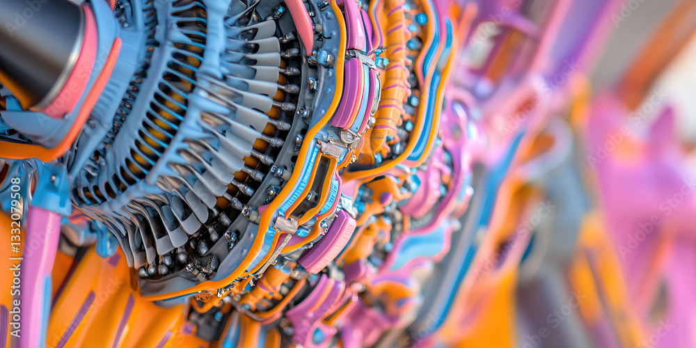 Fototapeta premium Close-up of a Multicolored Mechanical Structure