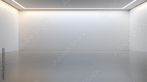 an empty room with bright lighting and a modern design