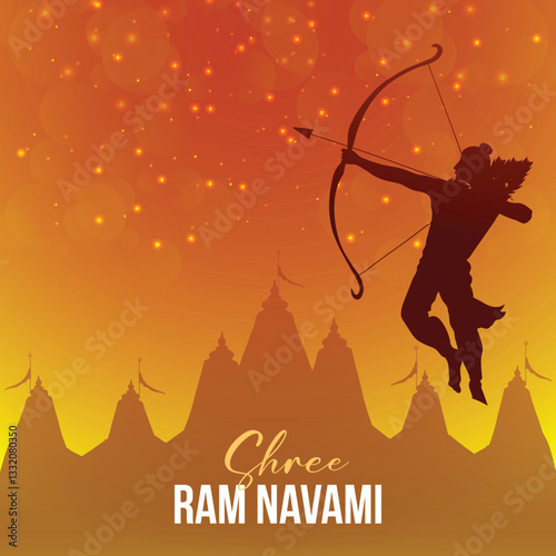 Happy rama navami festival greeting card