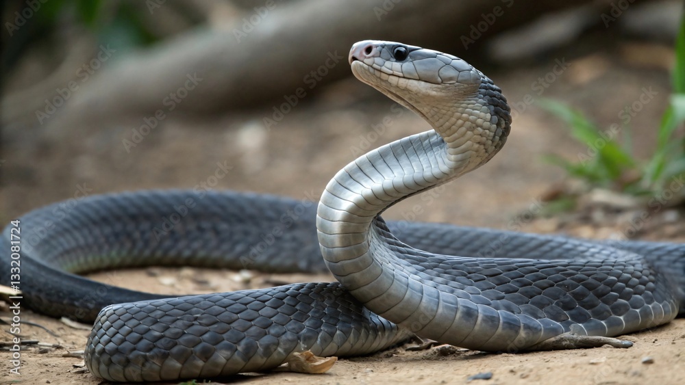 Black Mamba Snake Coiled Black Mamba Snake Coiled