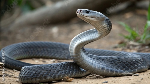 Black Mamba Snake Coiled