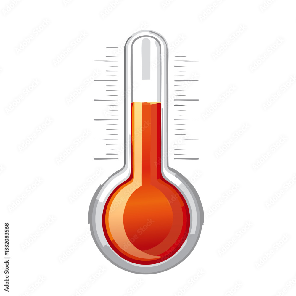 thermometer isolated red vector icon design