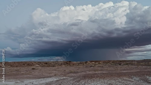Lightning flashes in the sky