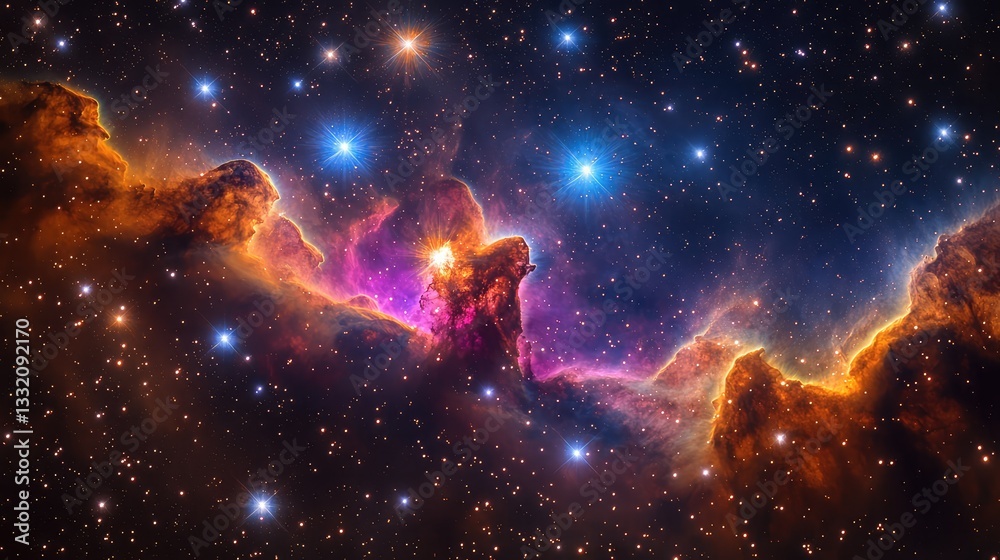 A creative wallpaper with a colorful galaxy, featuring bright stars and nebula clouds in cosmic purple, blue, and pink hues A creative wallpaper with a colorful galaxy, featuring bright stars and nebula clouds in cosmic purple, blue, and pink hues