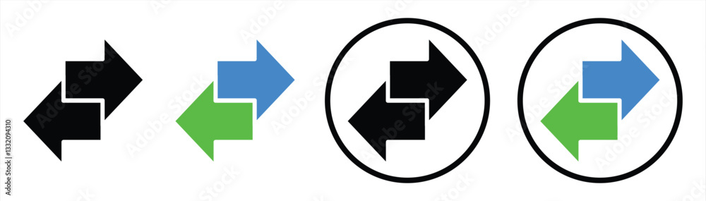 set arrows transfer icon. transition and exchange vector illustration set arrows transfer icon. transition and exchange vector illustration
