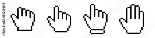 hand cursor icon. hand cursor pixel