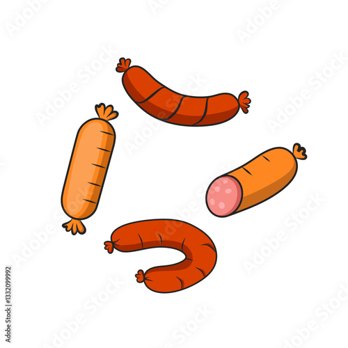 sausages on a white background