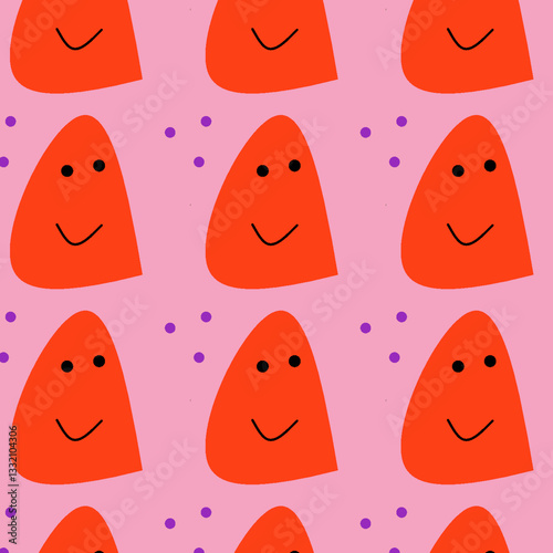 seamless pattern with funny monsters