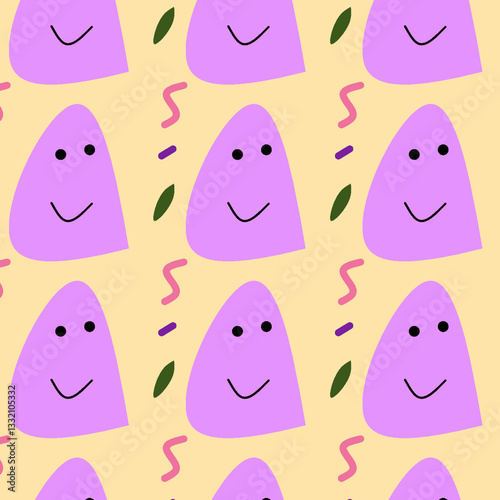 seamless pattern with funny monsters