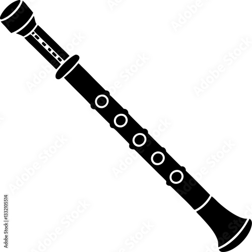 vector illustration of a flute