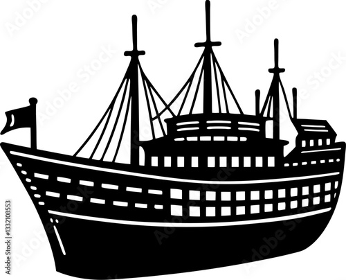 vector silhouette of a ship