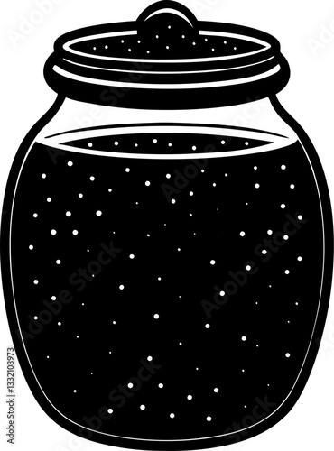 glass jar with red caviar