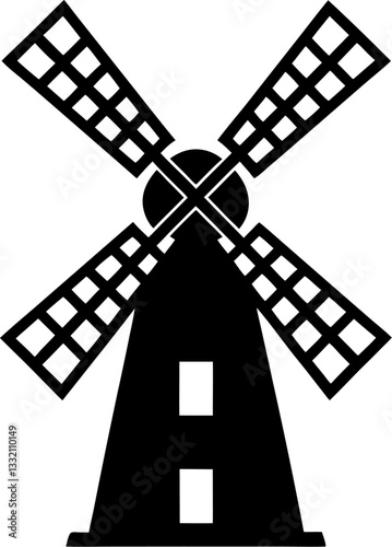 windmill vector illustration