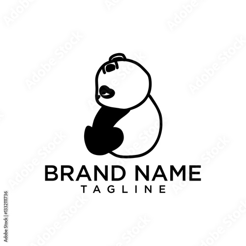 This sideways sitting panda design focuses on elegance and simplicity, perfect for businesses looking for a professional yet friendly approach.