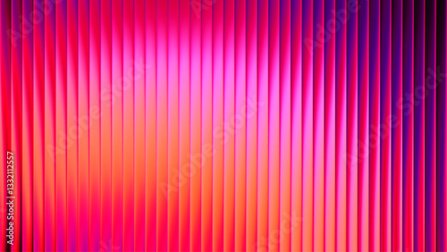 Elegant colorful gradient stripes with ribbed fractal glass effect. Bold and dynamic design blending soft bright rich deep colors, glowing highlights and geometry for modern visual art project. Vector