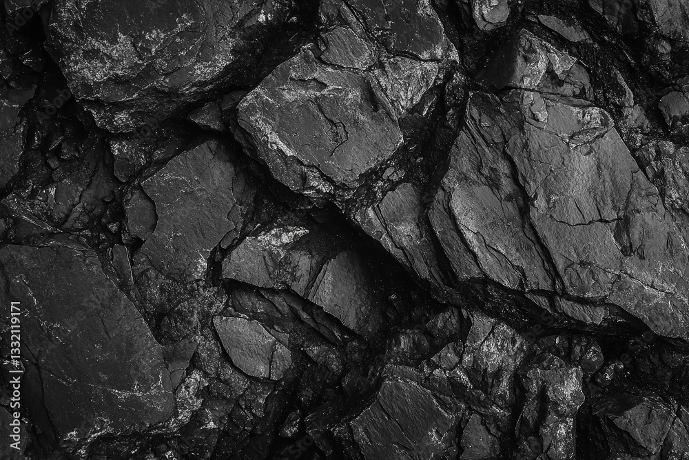 Black white rock texture. Close-up. Dark gray stone background for design. Black white rock texture. Close-up. Dark gray stone background for design.