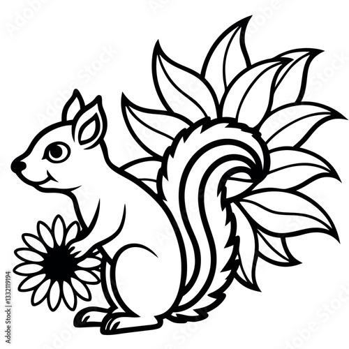  3d design your own design squirrel among sunflower
