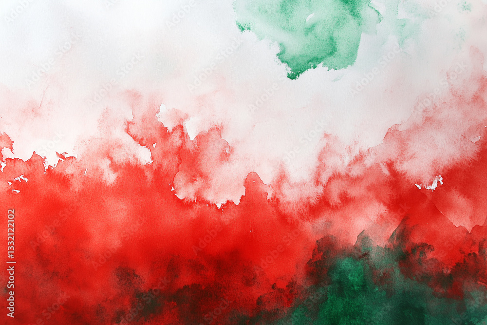 Abstract green and red watercolor gradient detail background with copy space Abstract green and red watercolor gradient detail background with copy space