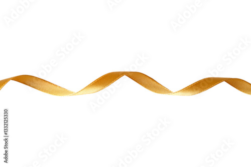 Gold ribbon isolated on white background.