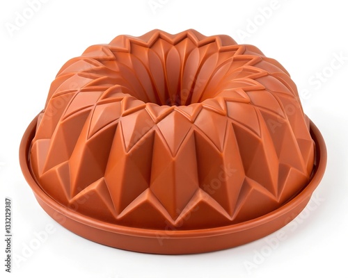 A Terracotta-toned, Geometrically Patterned Bundt Pan, Promising Perfectly Formed Cakes For Joyful Baking Moments In The Kitchen
