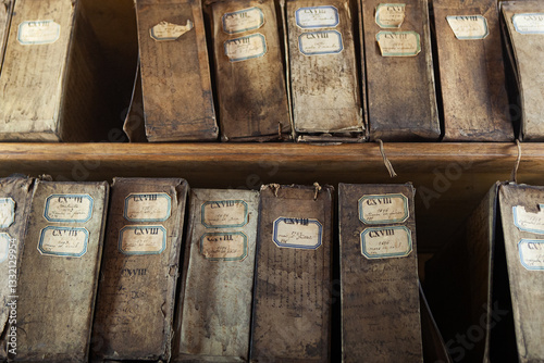 Contents of a cabinet of very old archives