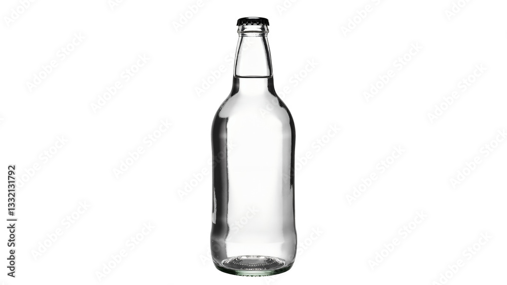 Clear Glass Bottle with Modern Design Isolated on Transparent Background for Product Advertising and Branding Clear Glass Bottle with Modern Design Isolated on Transparent Background for Product Advertising and Branding