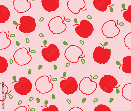 design vector art seamless pattern with apple pattern