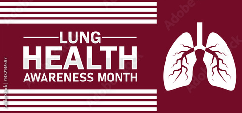 Lung Health Awareness Month – Promoting Respiratory Care and Disease Prevention. Vector Illustration