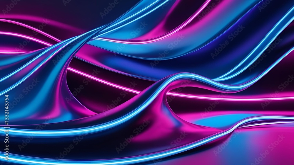 Fototapeta premium Surreal Glowing Light Trails in Neon Colors – Fantasy Background
