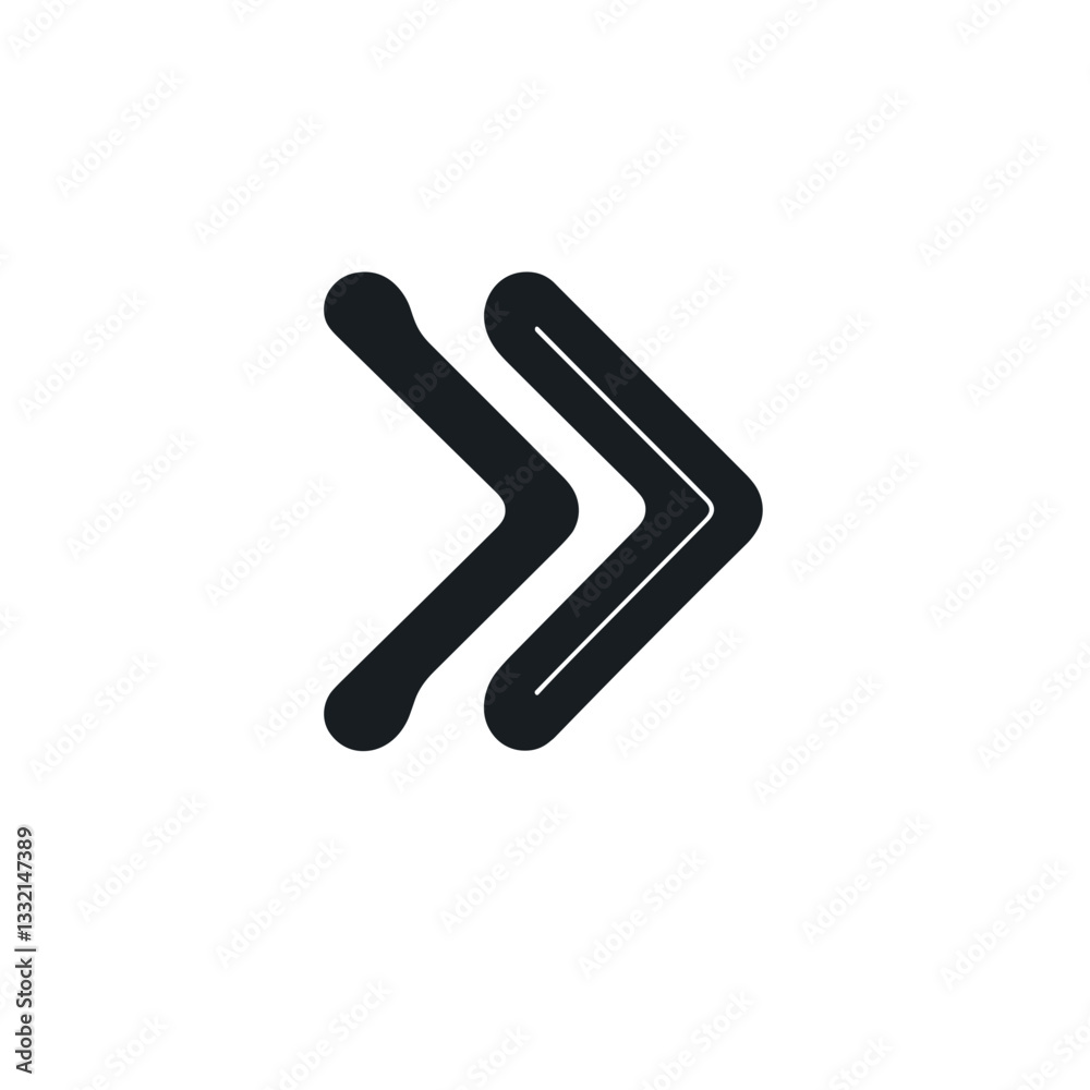 Arrow icon design in minimal style on light background with copy space Arrow icon design in minimal style on light background with copy space