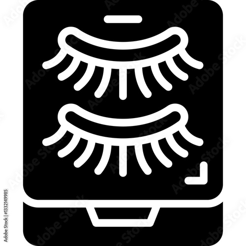 false eyelashes solid icon