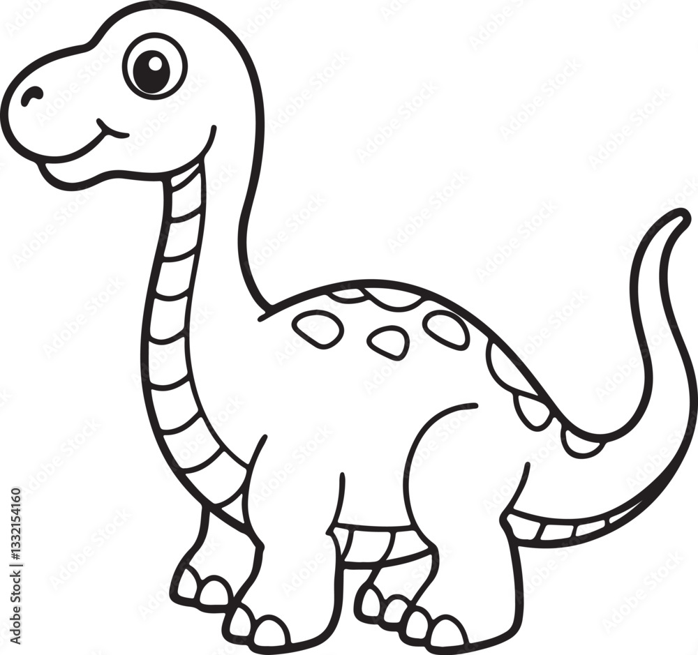 A playful dinosaur depicted in a jungle setting, intended as a coloring page for children A playful dinosaur depicted in a jungle setting, intended as a coloring page for children