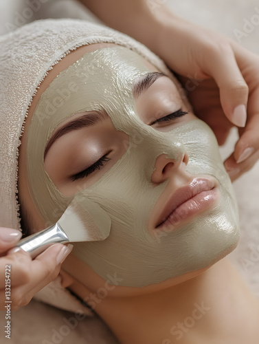 Facial Rejuvenation: Beauty Mask Treatment at Spa