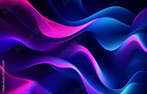 Abstract Waves Background Pink Blue Purple Swirls
