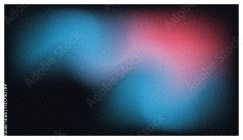 Grainy abstract wave background with light and motion. blue red