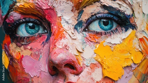 Vibrant abstract artwork showcasing bold colors and dynamic brush strokes in a modern art style