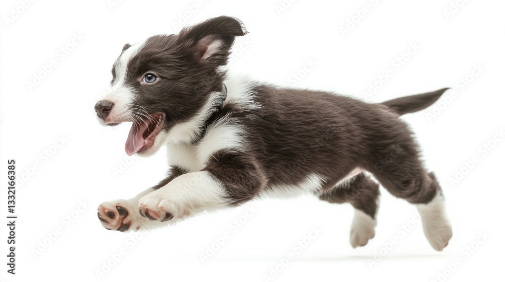 Fototapeta premium Playful Border Collie Puppy Running