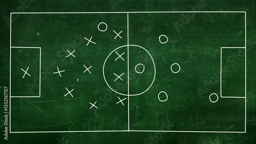 Soccer strategy animation over chalkboard. Whiteboard Soccer	
