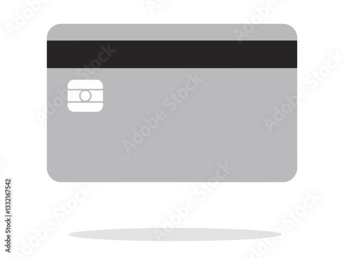 Blank credit card reverse side illustration. Vector design for finance, payment, banking or digital transactions concepts. Simple flat style.