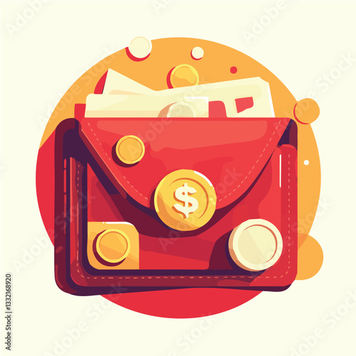 Pocket wallet vector design for animation
