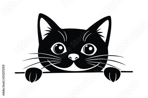 vector illustration of black cat